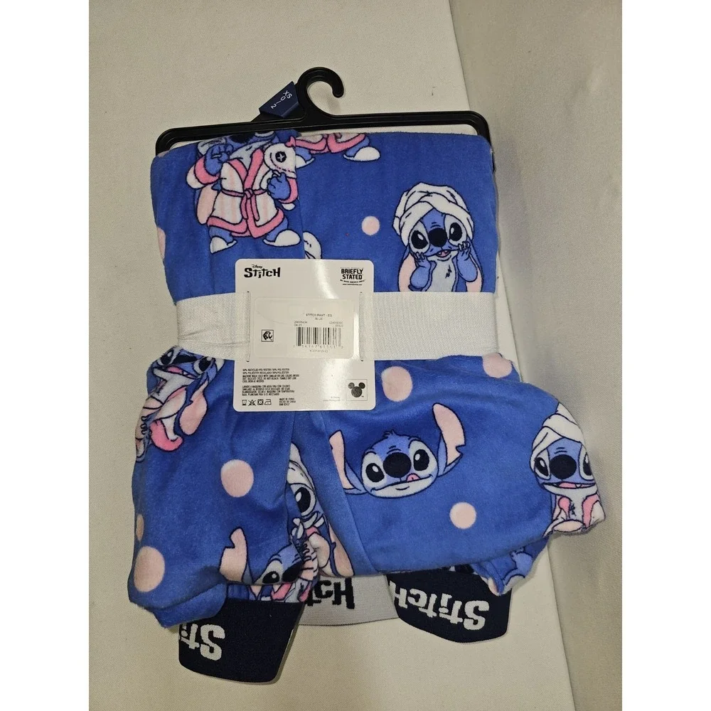 DISNEY STITCH WOMEN'S PAJAMA PJ's Sleep PANTS / Pockets Velour XS - Picture 2 of 3